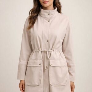 H&M Light Beige Utility Jacket with Drawstring